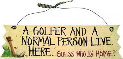 Longridge Golfer and normal person sign